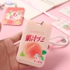 Cute peach campus student ID card sliding cover sliding access control card hanging rope bus hard card holder wholesale Specification image
